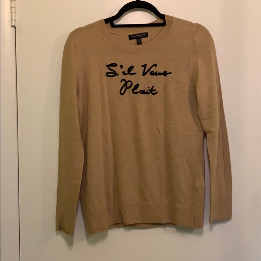 Banana Republic Sweater “s’il vous plait”sweater that says “please”in French🇫🇷